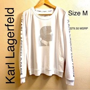 Karl Lagerfeld Sweater Pullover Studs Top Cotton Modal